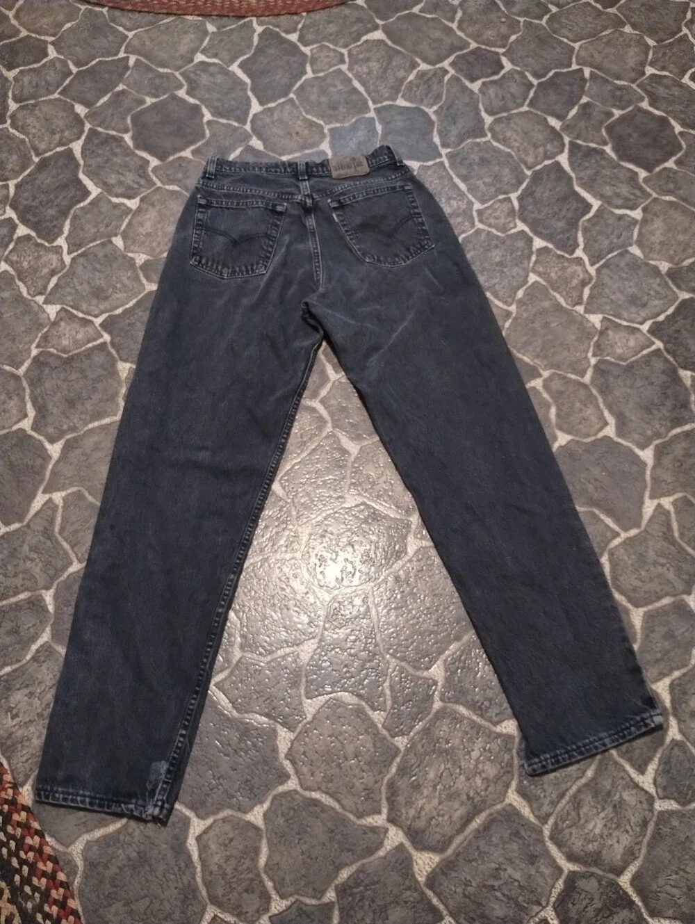 LEVIS Silvertab Loose black women's jeans made in USA size 11/12 L 90s VINTAGE